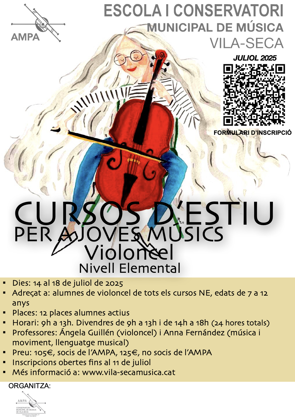 CURSOS D'ESTIU DE VIOLONCEL NE 2025